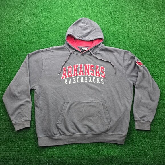 Arkansas Razorbacks Sweater Hoodie Mens XL/2XL Gray Pullover NCAA College Casual - Picture 1 of 10